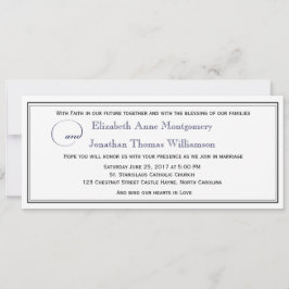 Navy Blue Script Christelijke bruiloft uitnodiging