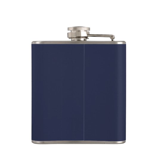 Navy Blue Script - Gepersonaliseerd monogram en na Heupfles (Achterkant)