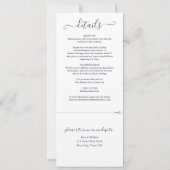 Navy Blue Script Minimalistische All-in-One Trouwk Kaart (Achterkant)