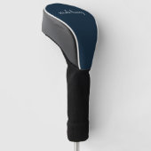 Navy Blue Script | Stijlvol Monogram Modern Golfheadcover (Schuin)