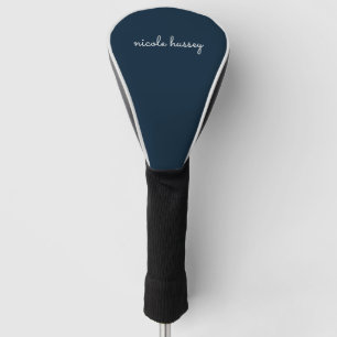 Navy Blue Script Stijlvol Monogram Modern Golfheadcover