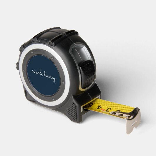Navy Blue Script | Stijlvol Monogram Modern Rolmaat (Hoek)