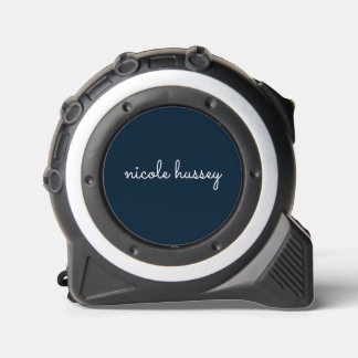 Navy Blue Script | Stijlvol Monogram Modern Rolmaat