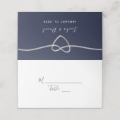 Navy Blue Script Weddenschap (Buitenkant ongevouwen)