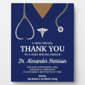 Navy Blue Scrubs Medical Professional Dank u Fotoplaat (Voorkant)