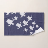 Navy Blue Sea Turtle Bathroom Hand Towel  Bad Handdoek (Handdoek)