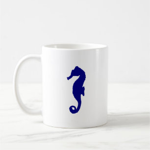 Navy Blue Seahorse Koffiemok