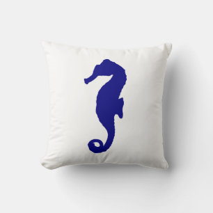 Navy Blue Seahorse Kussen