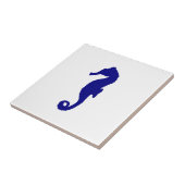 Navy Blue Seahorse Tegeltje (Zijkant)