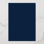 Navy Blue Seashell Beach Gold Folie Uitnodiging (Achterkant)