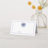 Navy Blue Seashell Blank Table Guest (Voorkant)