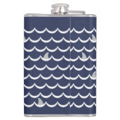 Navy Blue Shark Fin Monogram Mok Heupfles (Achterkant)