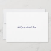 Navy Blue Shell Beach Wedding Invitations Kaart (Achterkant)