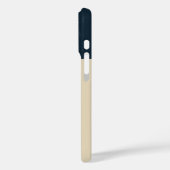 navy blue ship wheel & Monogram Beige Coastal home Case-Mate iPhone Case (Achterkant / Links)