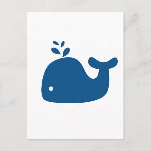 Navy Blue Silhouette Whale Briefkaart (Voorkant)
