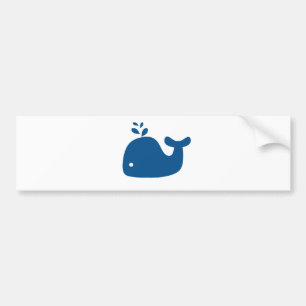 Navy Blue Silhouette Whale Bumpersticker