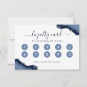 Navy Blue Silver Agaat Glitter Loyalty Kaart (Voorkant)