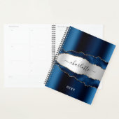 Navy blue Silver agate marmer name 2023 Planner (Display)