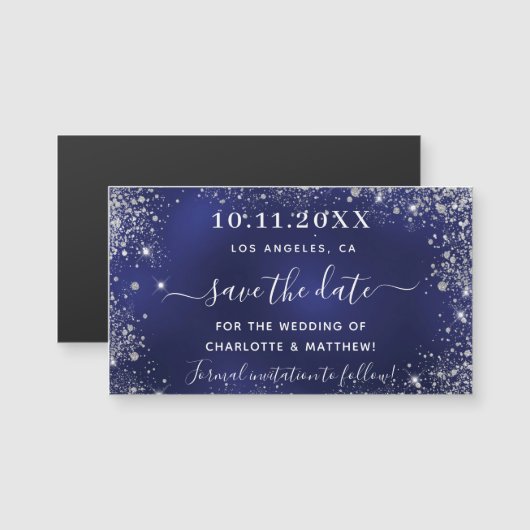 Navy blue Silver bruiloft met uitzondering van de  (Voorkant / Achterkant)