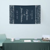 Navy Blue Silver Diamond Glitter Wedding Spandoek (Beurs)