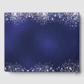 Navy Blue Silver-fotosparkles bruiloft Gastenboek (Achterkant)