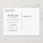 Navy Blue Silver Glitter Wedding Save the Date Aankondigingskaart (Achterkant)