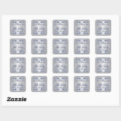 Navy Blue Silver Grey Floral Économisez Le Sticker (Feuille)
