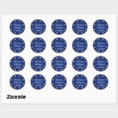 Navy Blue, Silver Grey Floral Wedding Sticker (Vel)