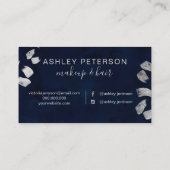 Navy blue Silver-penseelpografie Visitekaartje (Achterkant)