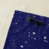 Navy Blue Silver Sparkle Strandlaken (In situ)