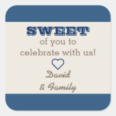 Navy Blue & Silver Sweet Treat Bag Sticker (Voorkant)