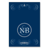 Navy blue Silver trouwenkaarten Kaart (Achterkant)