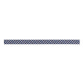 Navy Blue, Silver & White Stripes | Kerstmis Grosgrain Lint (Voorkant)
