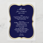Navy Blue Simple Elegance Wedding Menu (Voorkant)