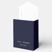 Navy Blue Simple Elegant Modern Wedding Bedankdoosjes (Geopend)