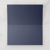Navy Blue Simple Elegant Wedding Place Card (Binnenkant ongevouwen)