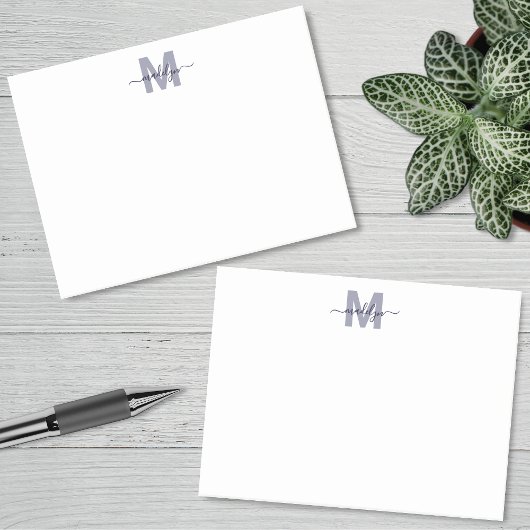 Navy Blue Simple Minimalist Name Monogram Post-it® Notes