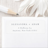 Navy Blue Simple Minimalist Return-adreslabel Etiket (Insitu)