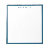Navy Blue Simple Modern Notitieblok (Voorkant)