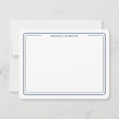 Navy Blue Simple Modern Professional Thin Border Notitiekaartje (Voorkant)