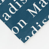 Navy Blue Simple Specialized Baby Name Fleece Deken (Hoek)