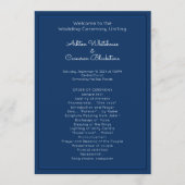 Navy Blue Simple Wedding Program Sjabloon (Voorkant)