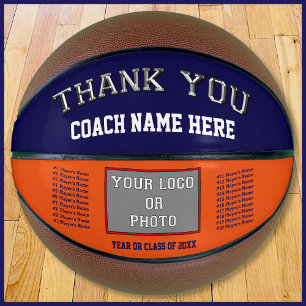 Navy Blue, Sinaasappel, Bedankt Coach, FOTO Basket Basketbal