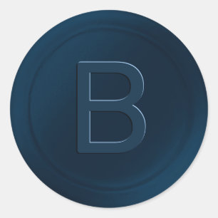 Navy Blue single letter wax zegel look Sticker