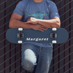 Navy Blue Skateboard met Jouw naam in stijl