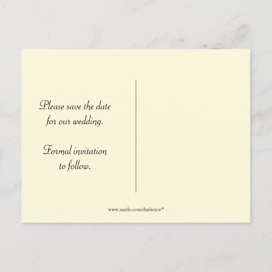 Navy Blue Sketched Flower Bewaar de datum Aankondigingskaart (Achterkant)