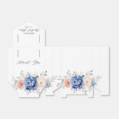 Navy Blue Slate Dusty Blush Pink Floral Bedankdoosjes (Uitgevouwen)