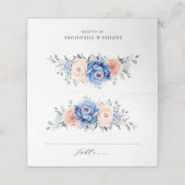 Navy Blue Slate Dusty Blush Pink Floral Wedding (Buitenkant ongevouwen)