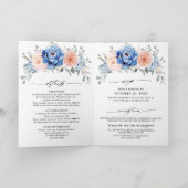Navy Blue Slate Dusty Blush Pink Floral Wedding (Binnen)