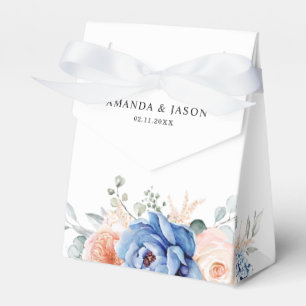 Navy Blue Slate Dusty Blush Pink Floral Wedding Bedankdoosjes